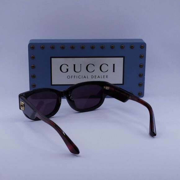 Gucci GG1667SK 003 Rectangle Sunglasses - Black/Havana/Violet - Picture 6 of 11